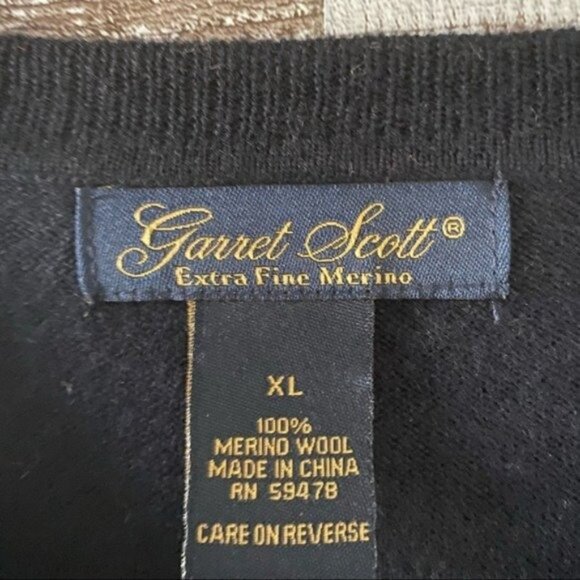 Garret Scott Men's Extra Fine Merino Wool Sweater‎ Size XL - Picture 8 of 8